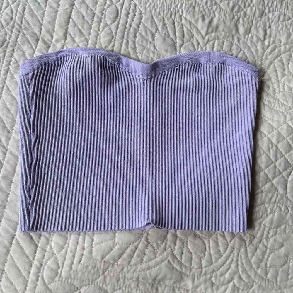 Lavender Ribbed Tube Top - Picture 3 of 5